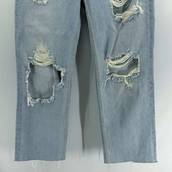 GRLFRND Helena High Rise Straight Leg Distressed Jeans Light Wash Button Fly 26 - Picture 6 of 8